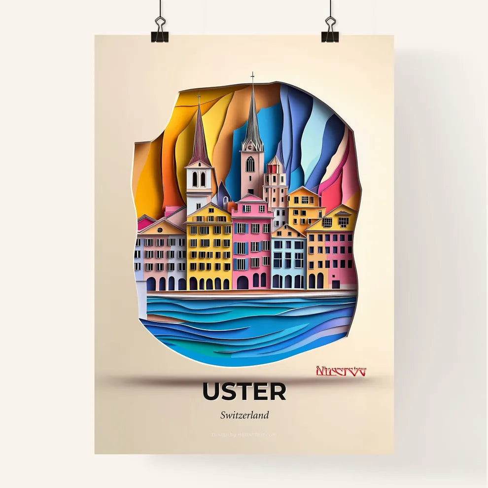 Vivid Uster, Switzerland, Colorful Poster