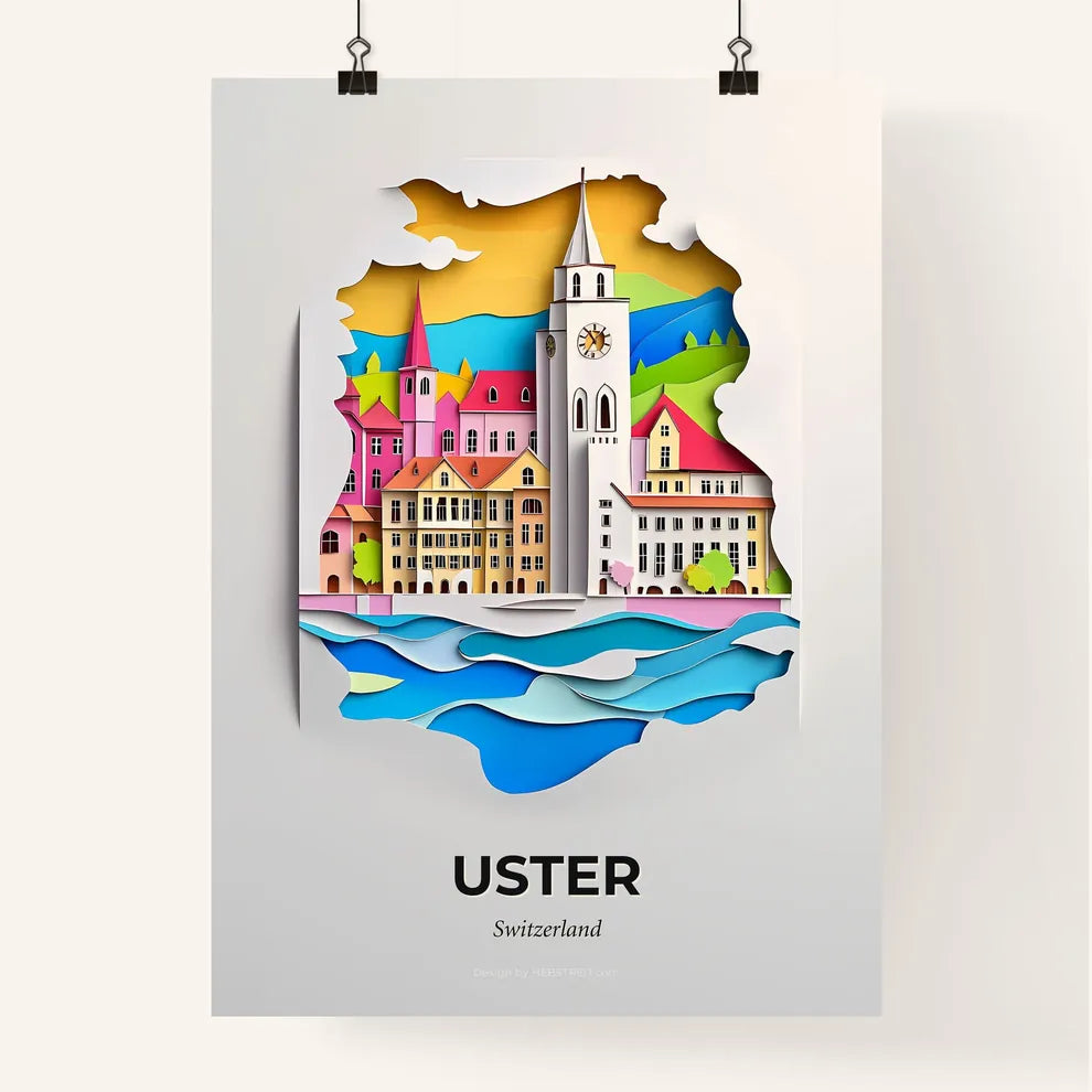 Vivid Uster, Switzerland, Colorful Poster