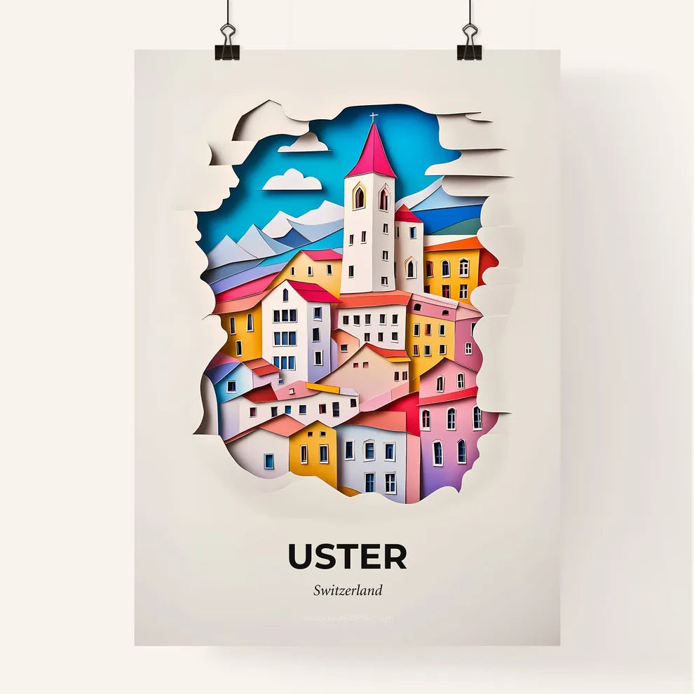 Vivid Uster, Switzerland, Colorful Poster