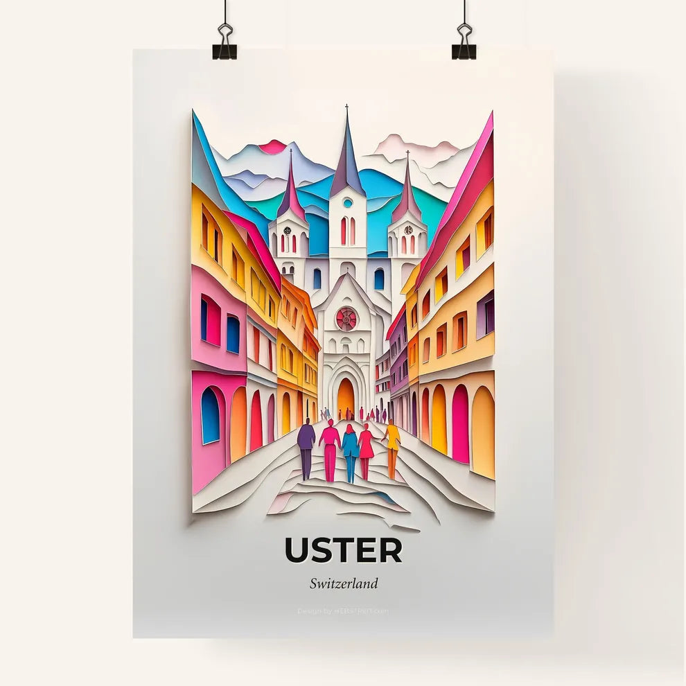 Vivid Uster, Switzerland, Colorful Poster