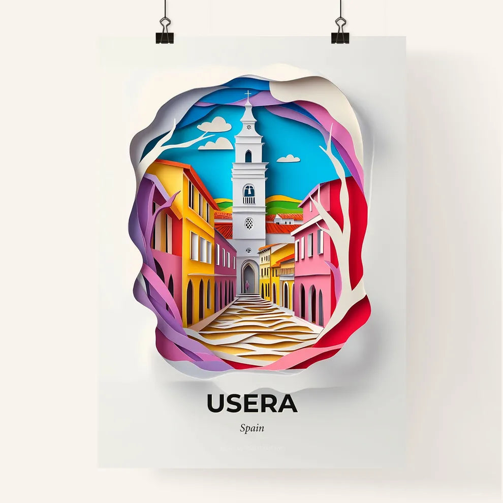 Vivid Usera, Spain, Colorful Poster
