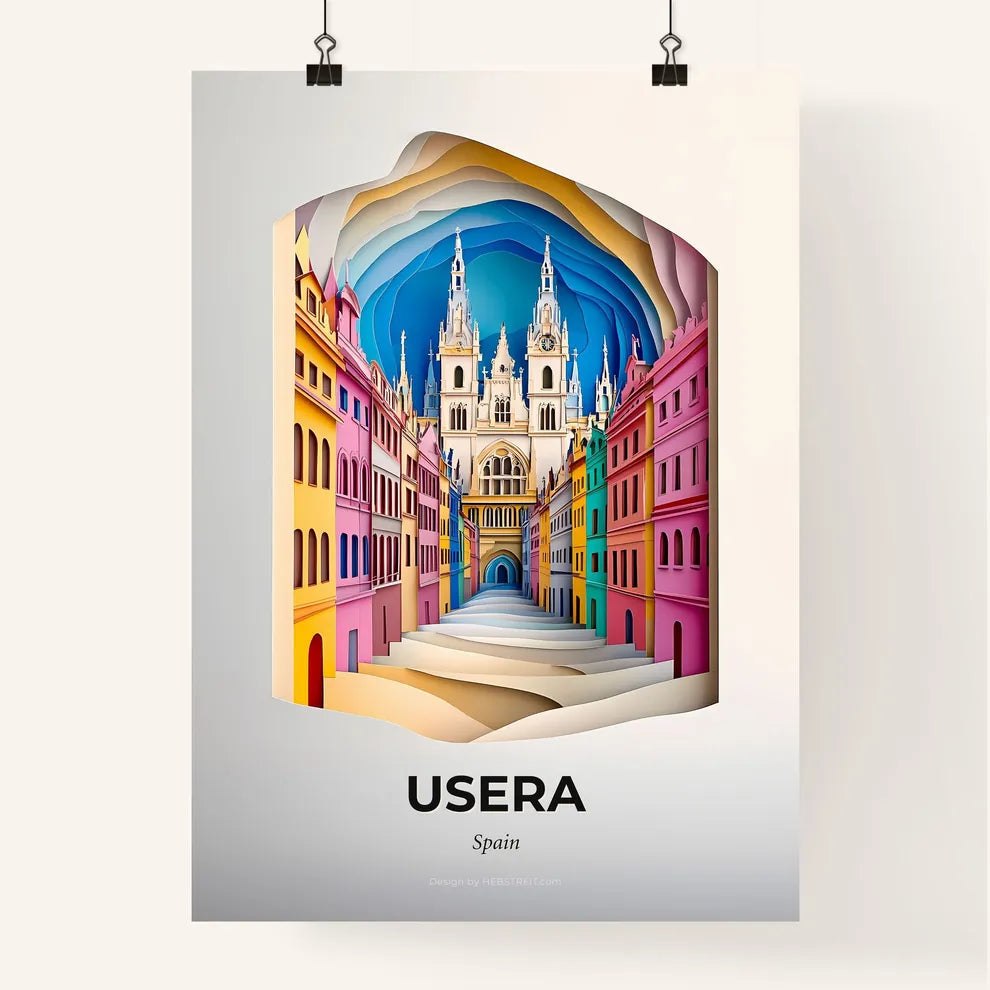 Vivid Usera, Spain, Colorful Poster