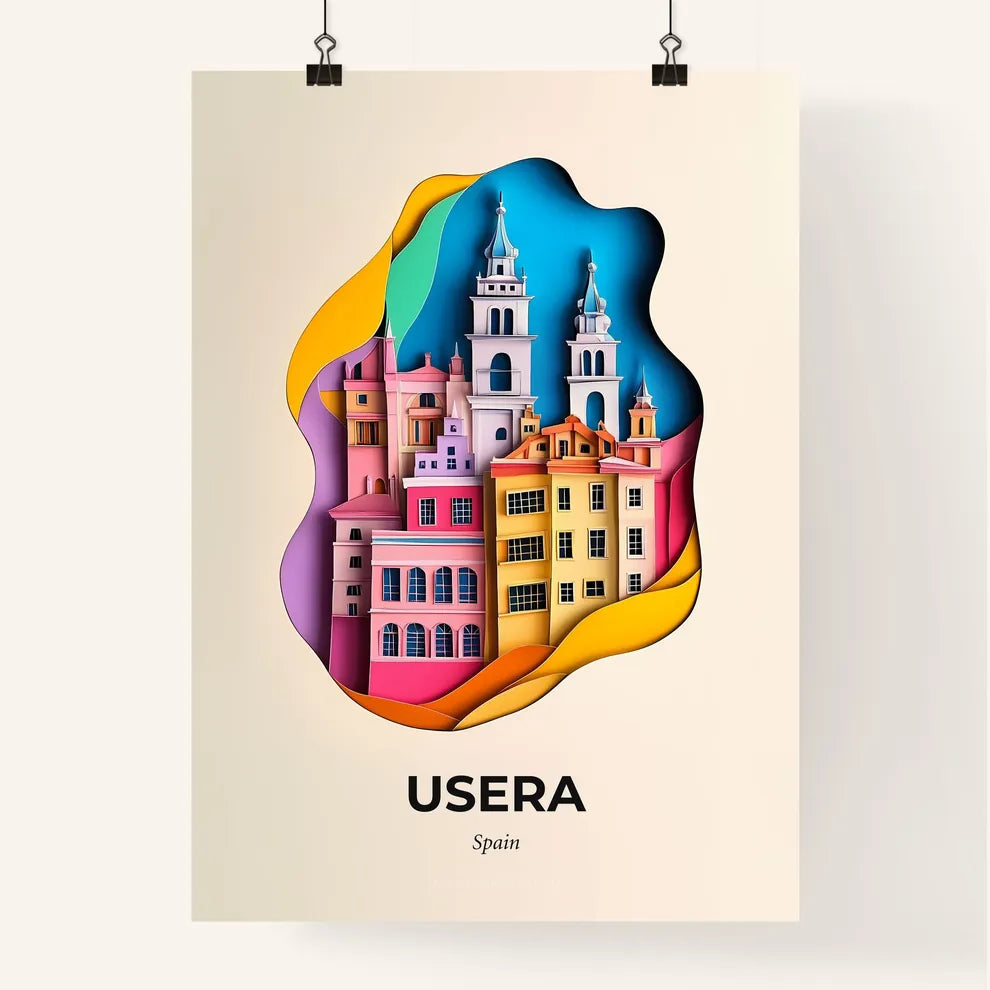 Vivid Usera, Spain, Colorful Poster