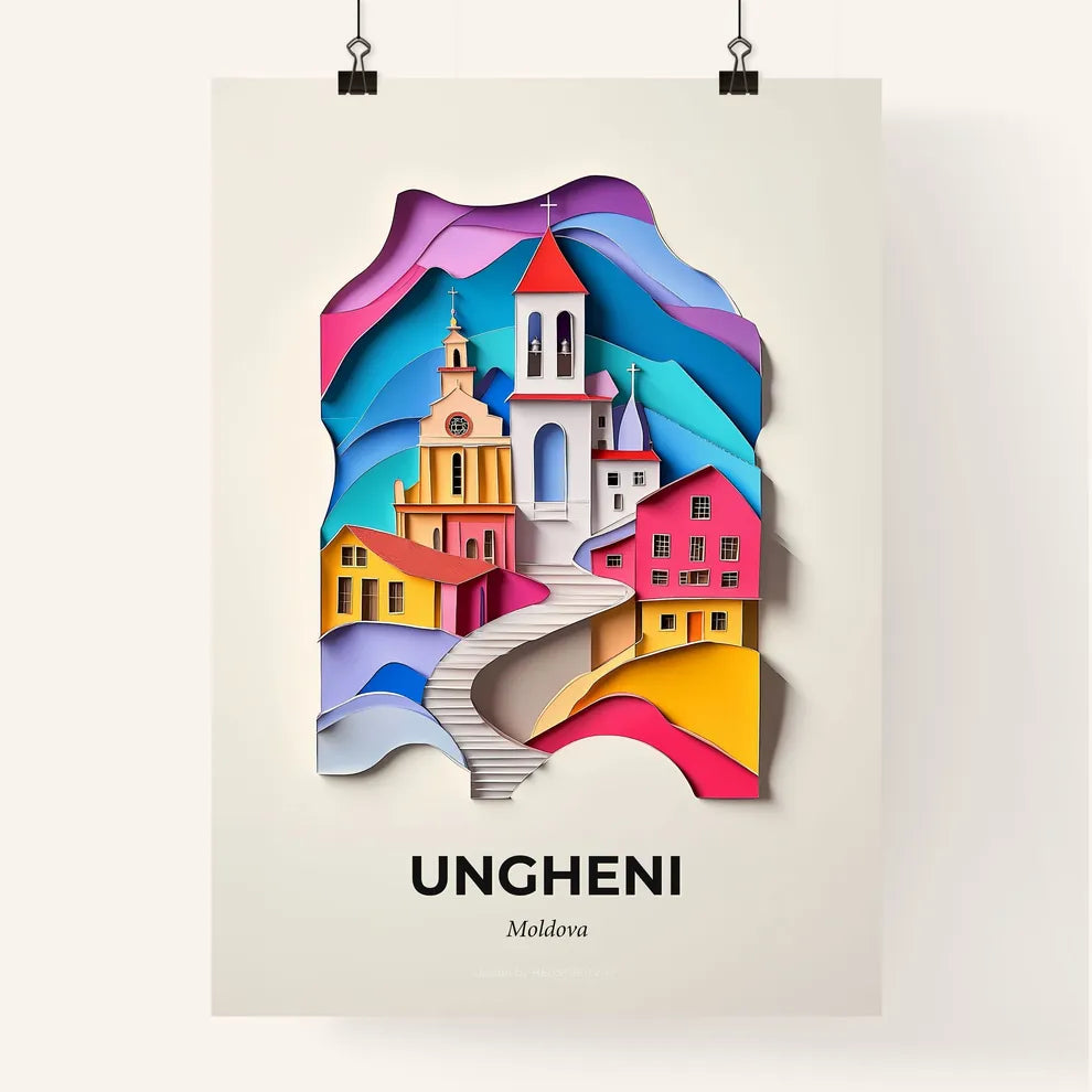 Vivid Ungheni, Moldova, Colorful Poster
