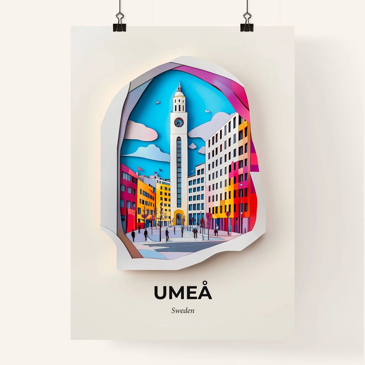 Vivid Umeå, Sweden, Colorful Poster