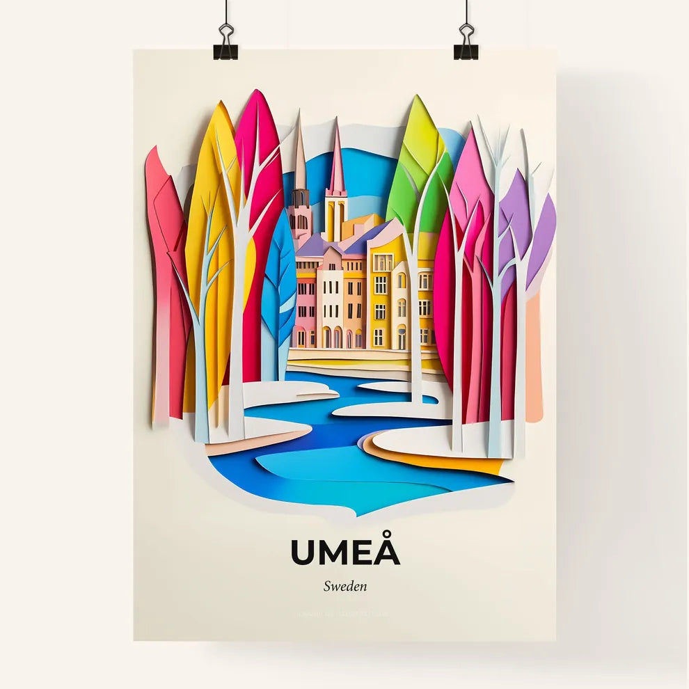 Vivid Umeå, Sweden, Colorful Poster