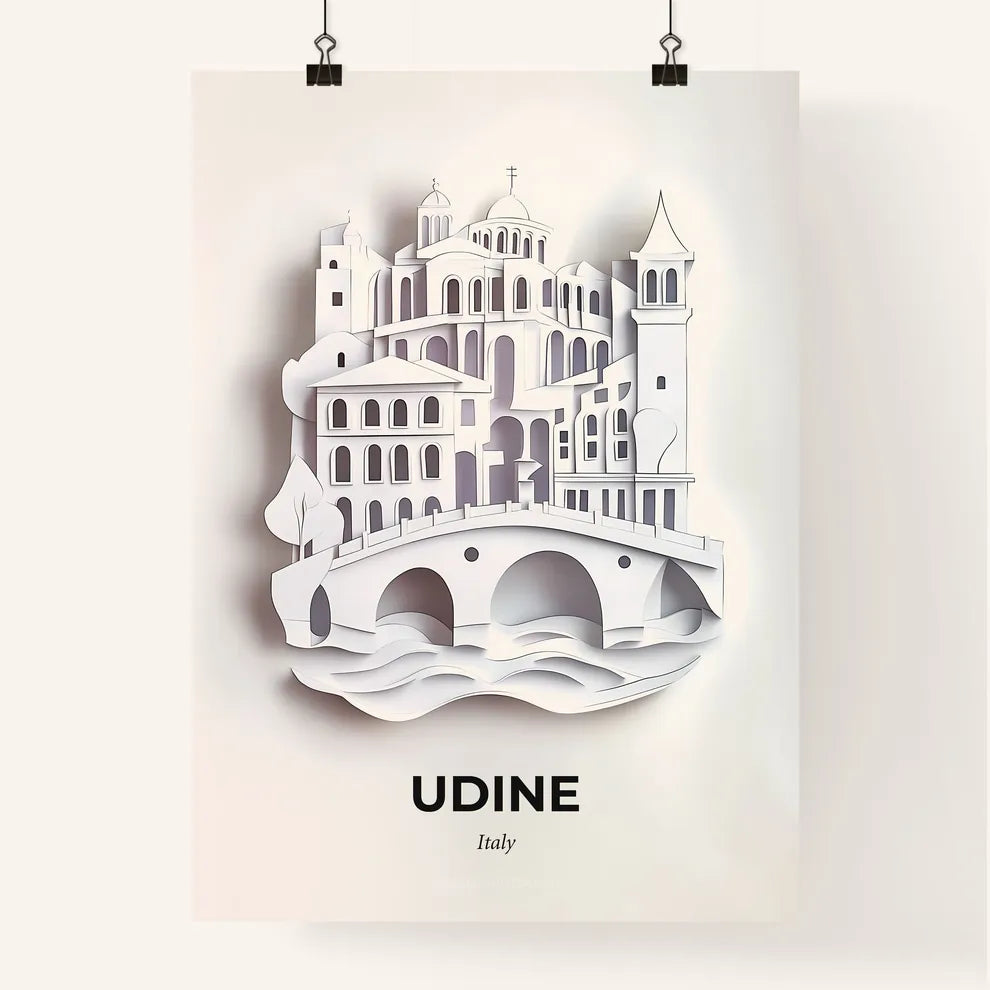 Vivid Udine, Italy, Colorful Poster