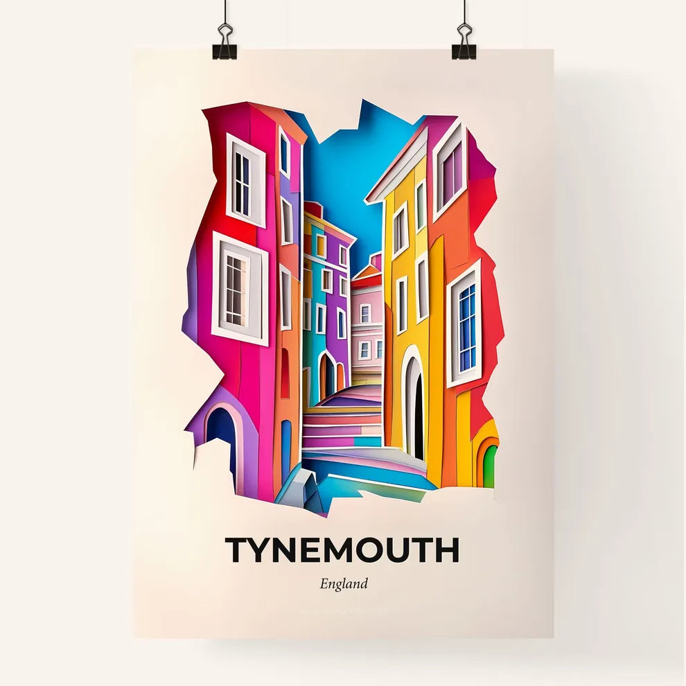 Vivid Tynemouth, England, Colorful Poster