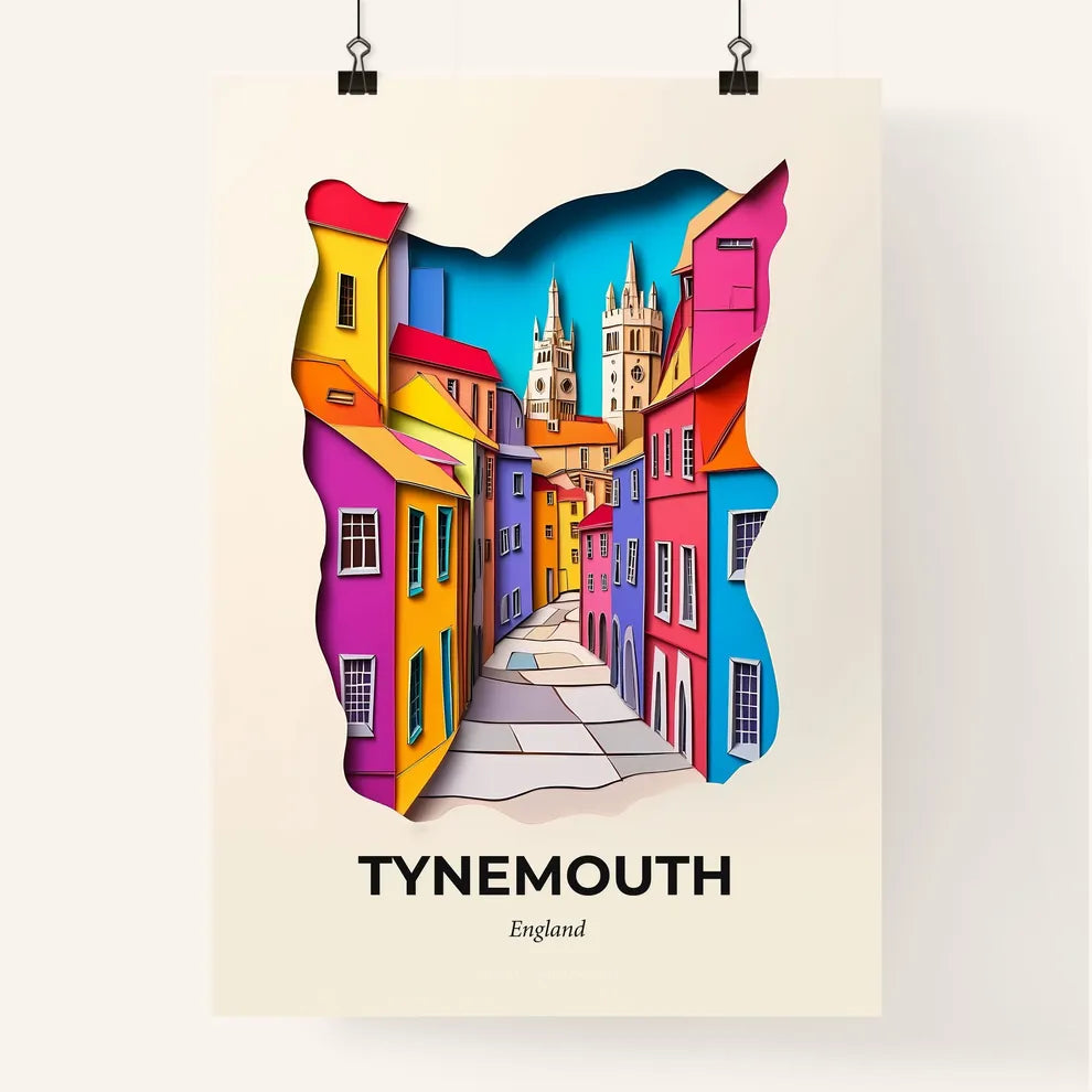 Vivid Tynemouth, England, Colorful Poster