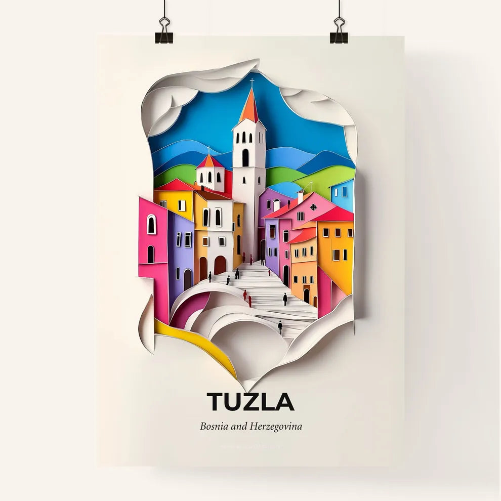 Vivid Tuzla, Bosnia and Herzegovina, Colorful Poster