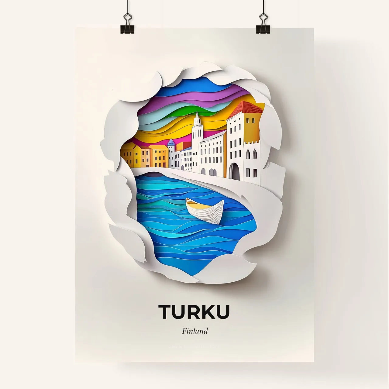 Vivid Turku, Finland, Colorful Poster