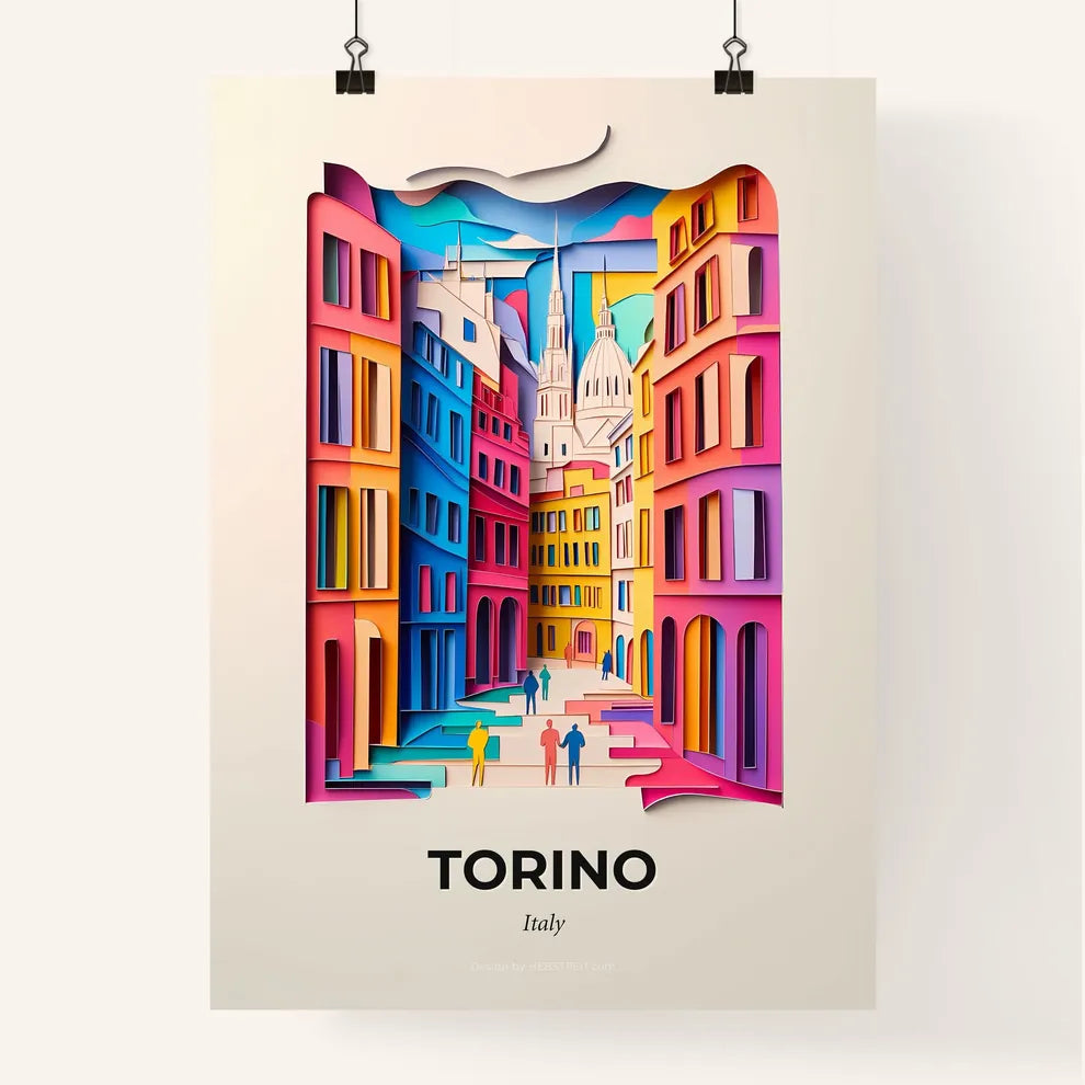 Vivid Turin, Italy, Colorful Poster