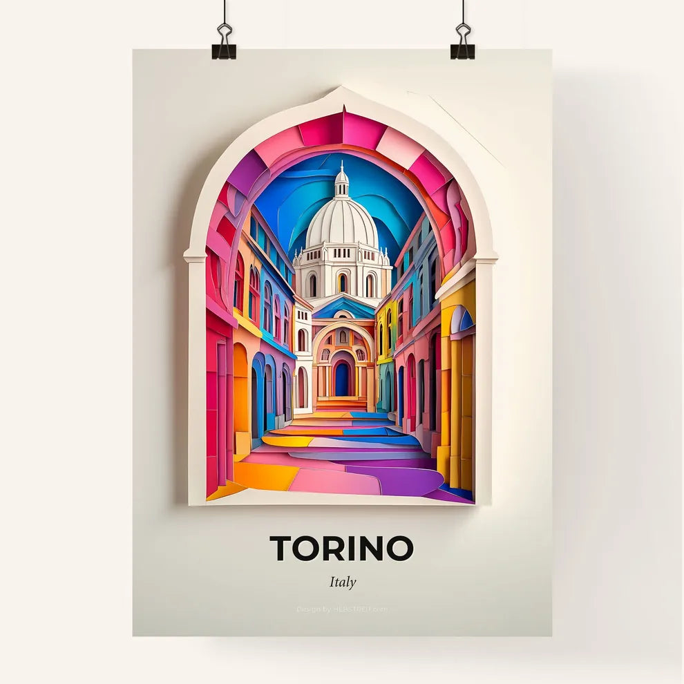 Vivid Turin, Italy, Colorful Poster