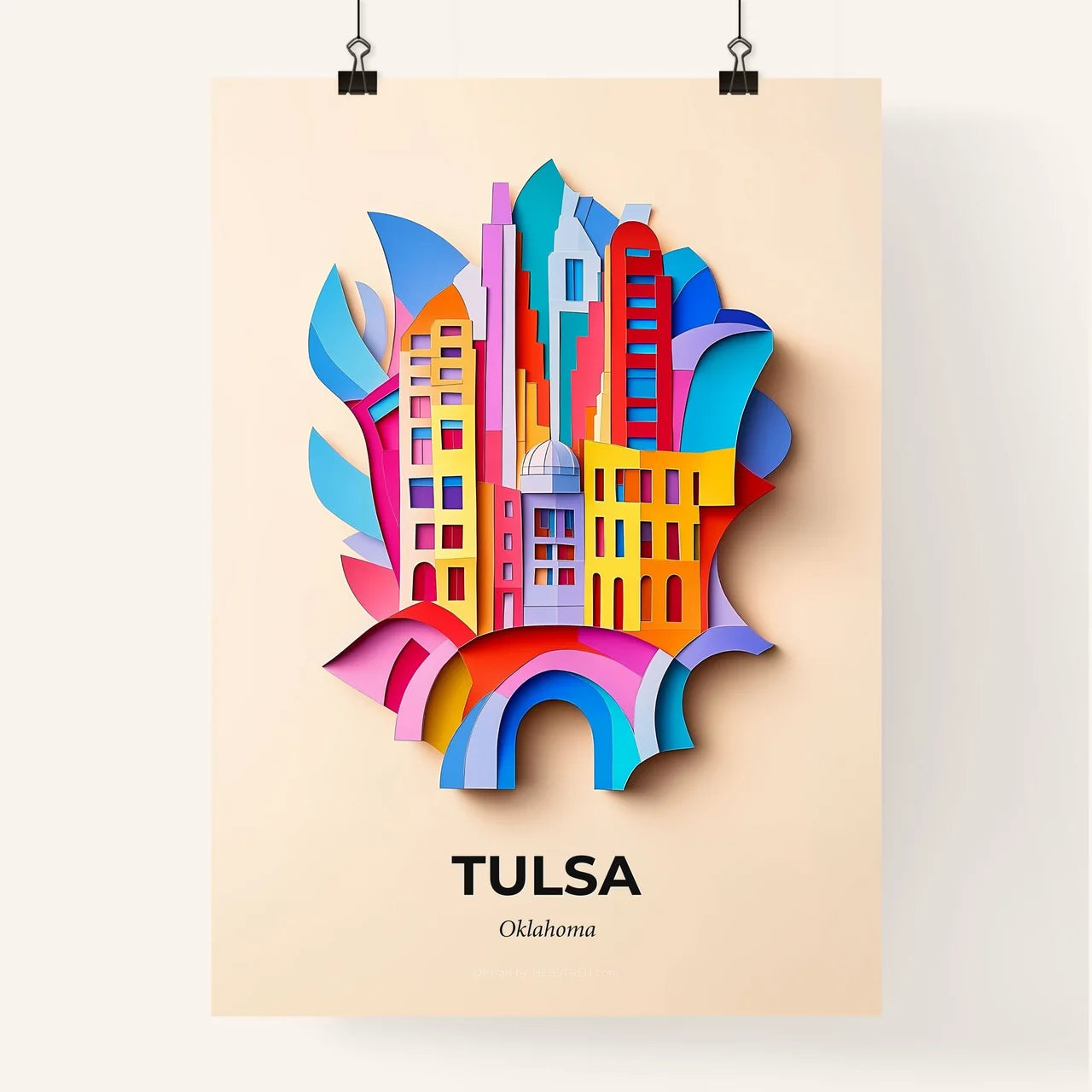 Vivid Tulsa, Oklahoma, Colorful Poster