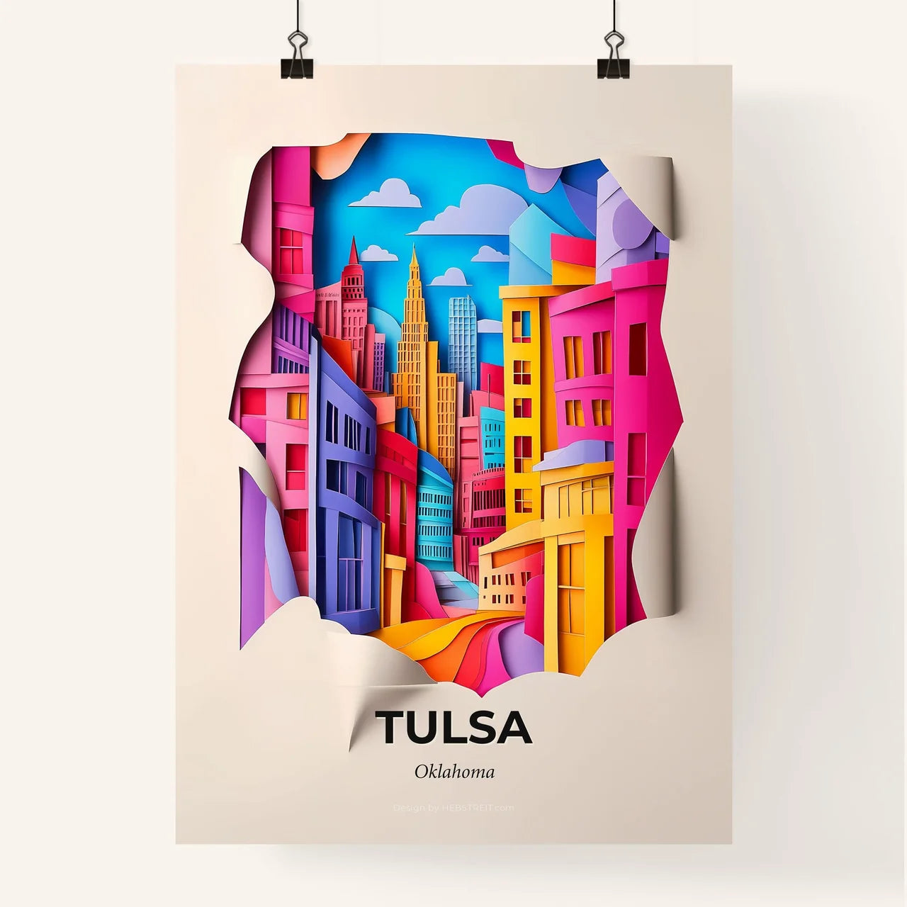Vivid Tulsa, Oklahoma, Colorful Poster