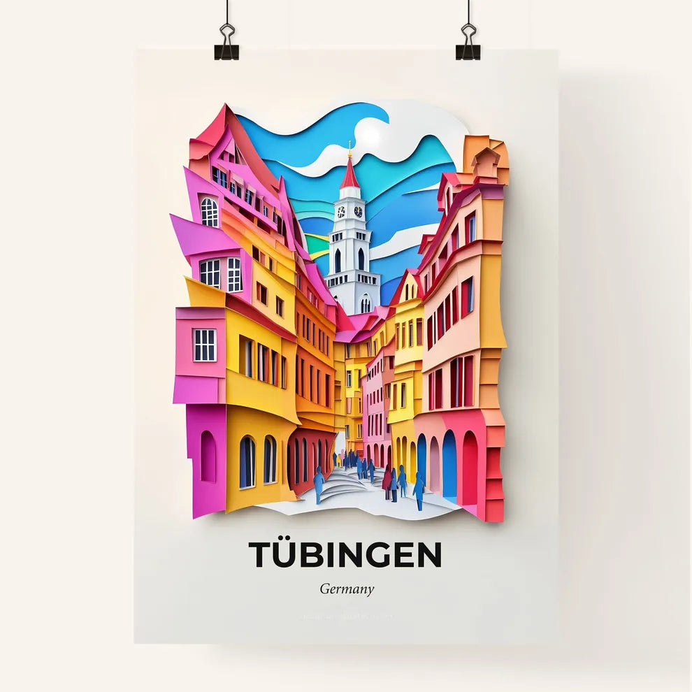 Vivid Tubingen, Germany, Colorful Poster