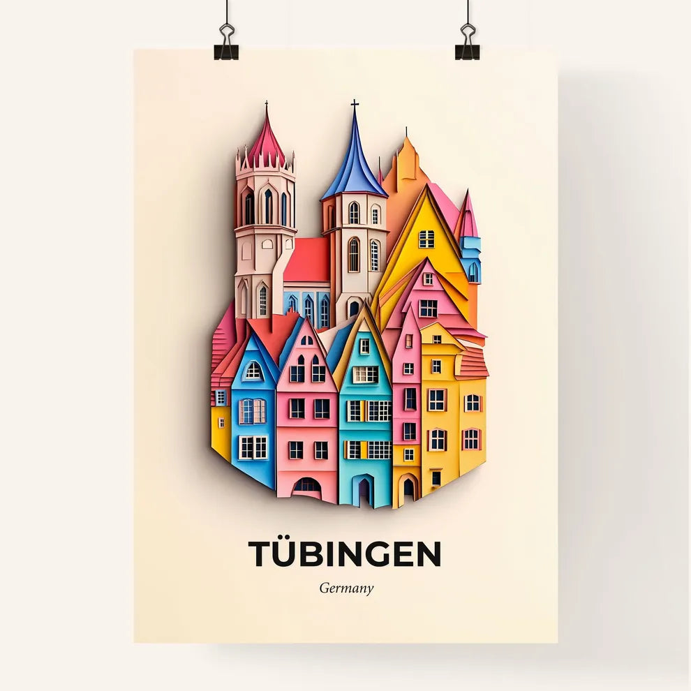 Vivid Tubingen, Germany, Colorful Poster