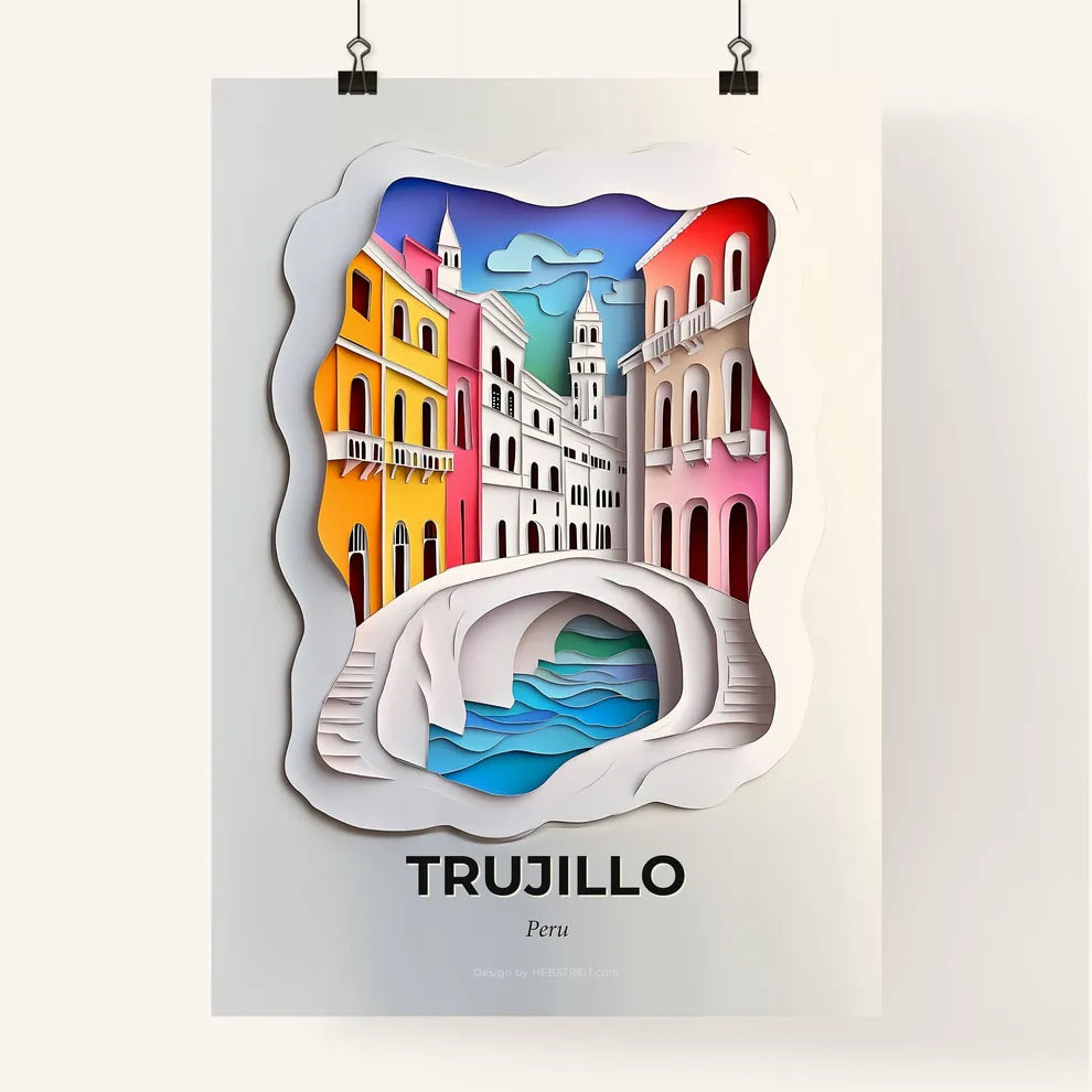 Vivid Trujillo, Peru, Colorful Poster