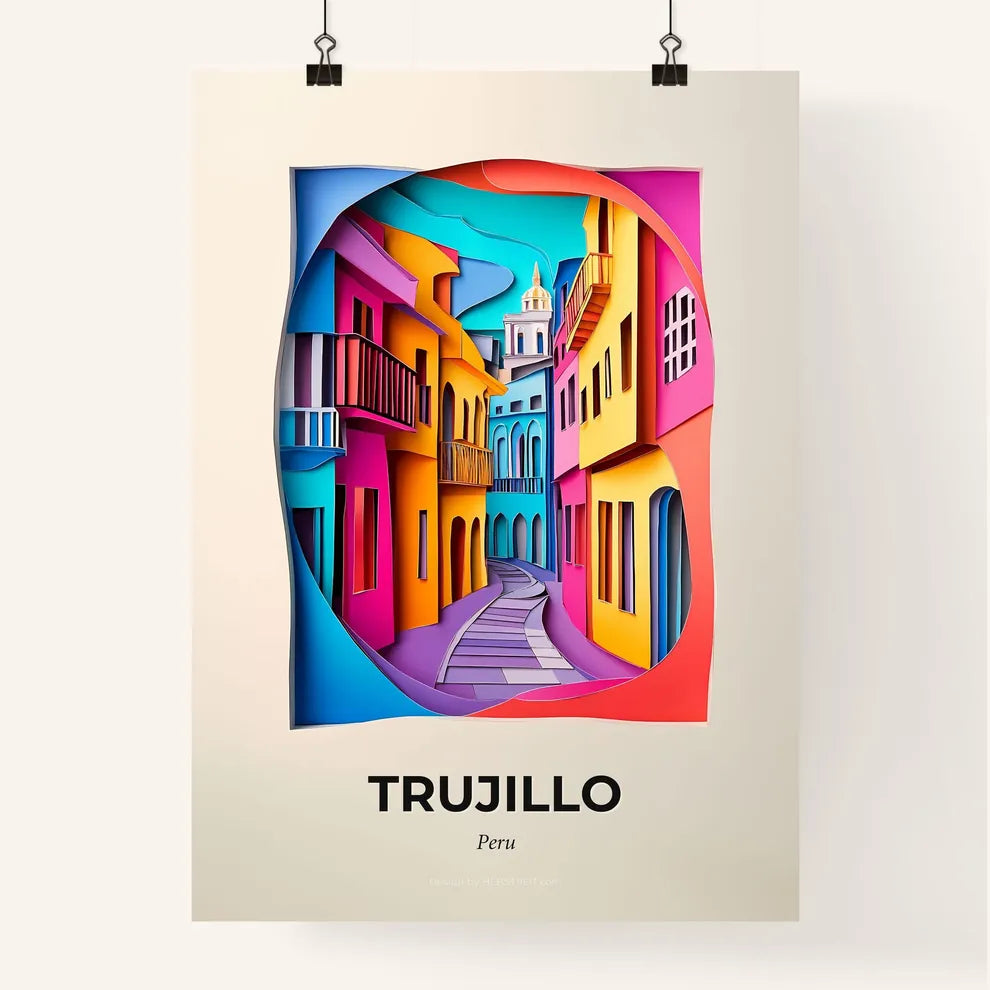 Vivid Trujillo, Peru, Colorful Poster