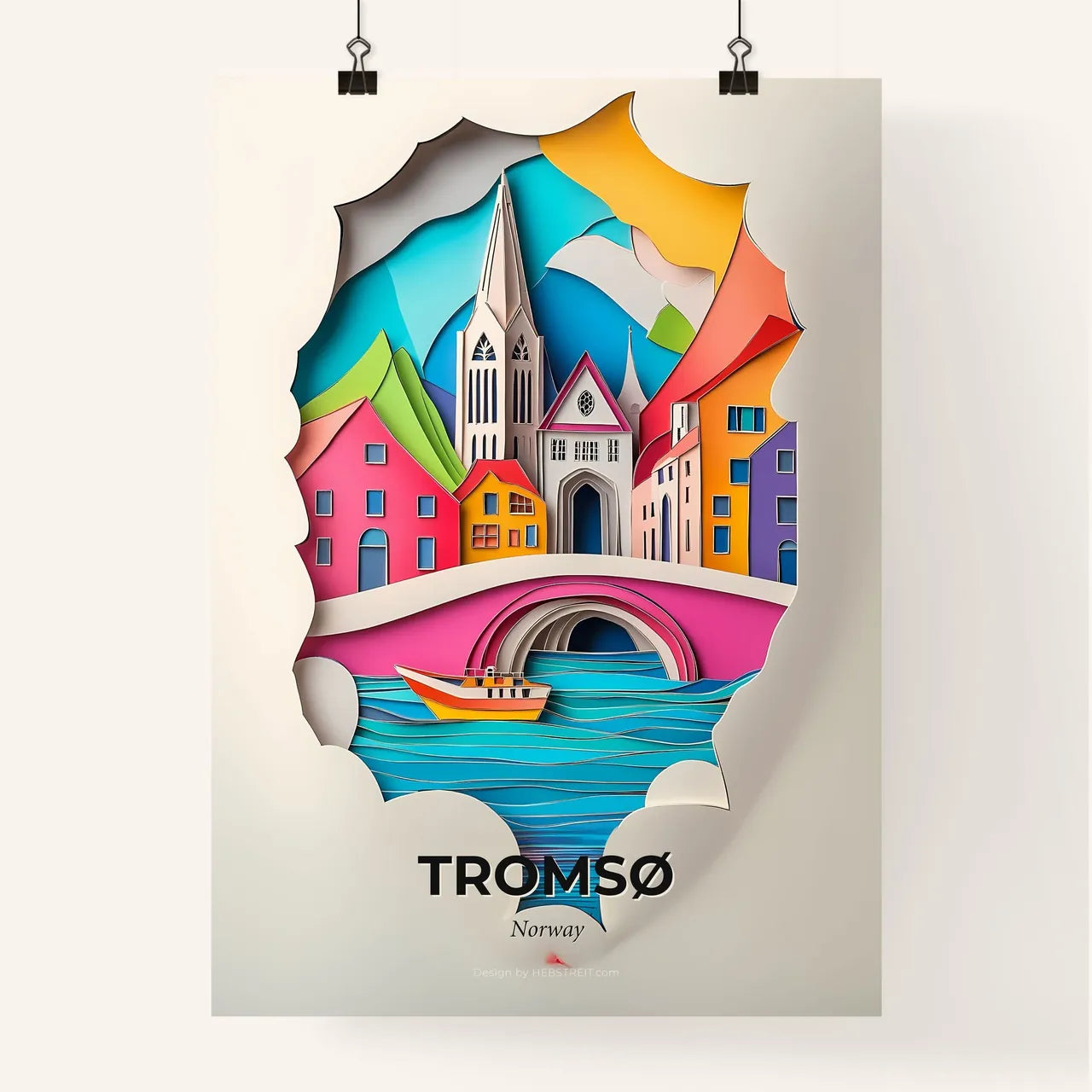 Vivid Tromsø, Norway, Colorful Poster