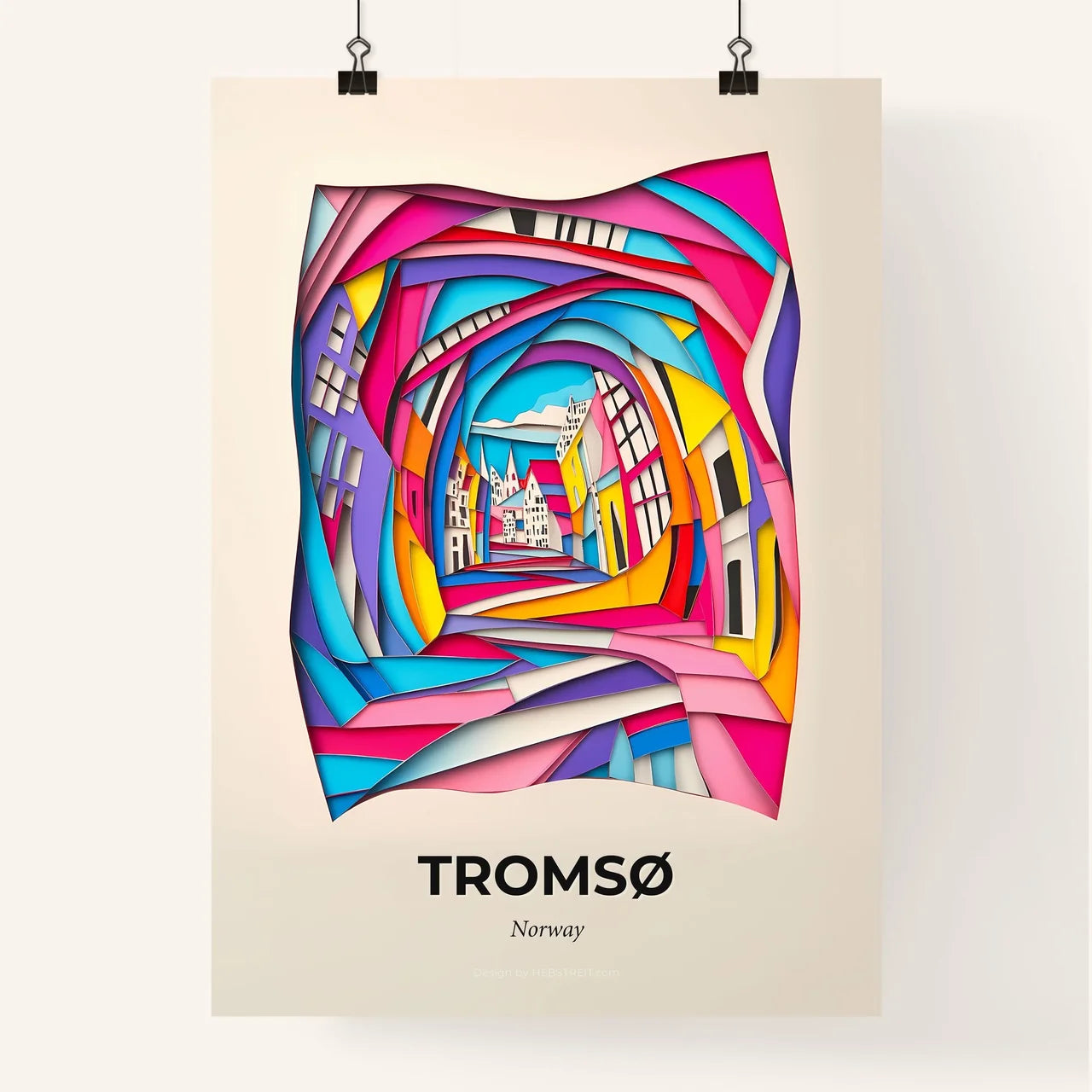 Vivid Tromsø, Norway, Colorful Poster