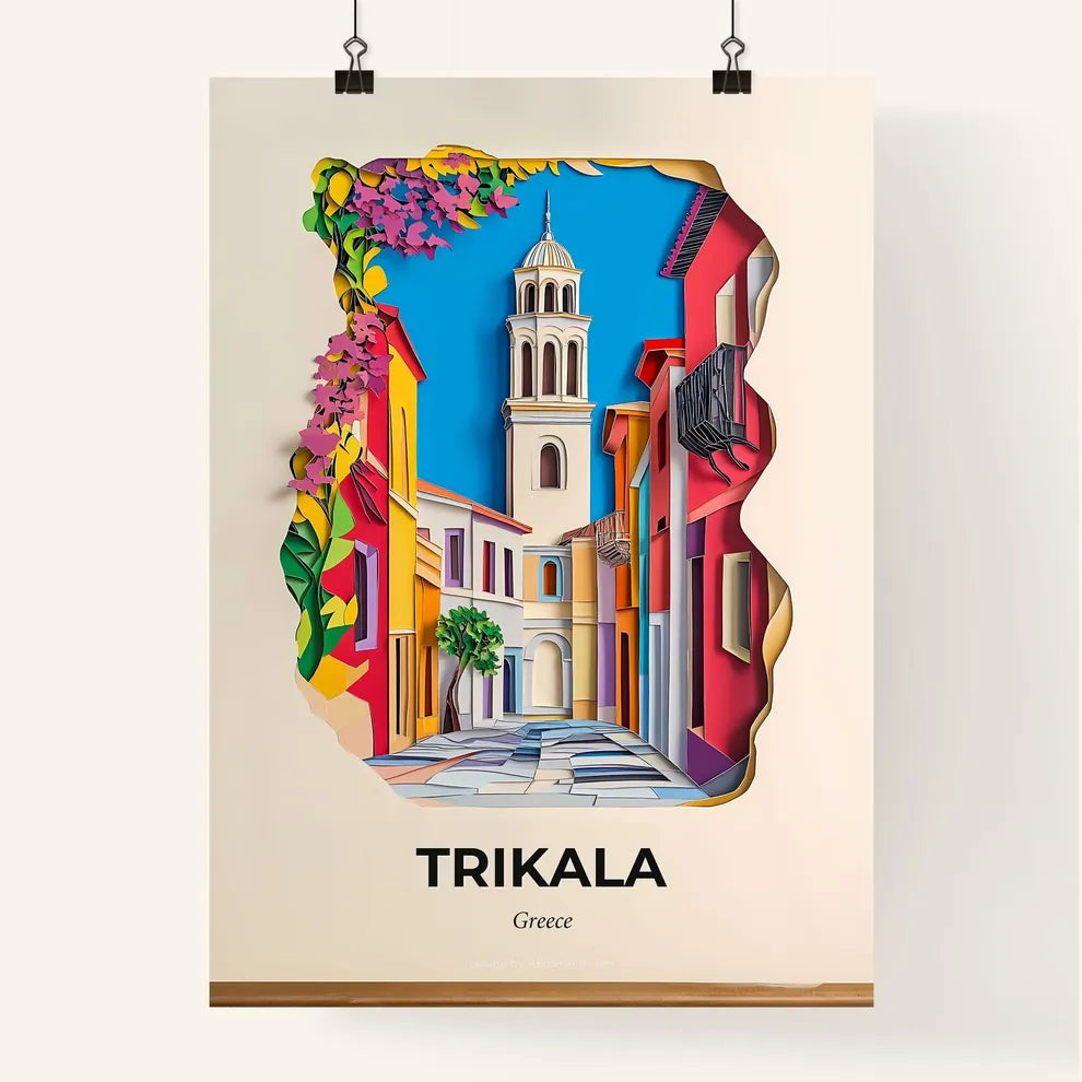 Vivid Trikala, Greece, Colorful Poster