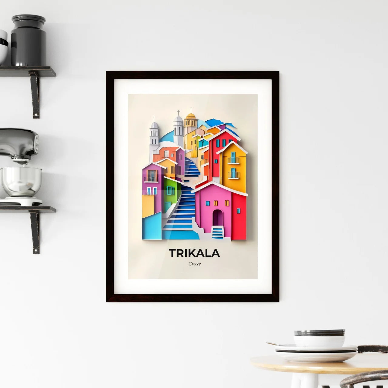 Vivid Trikala, Greece, Framed Wall Art