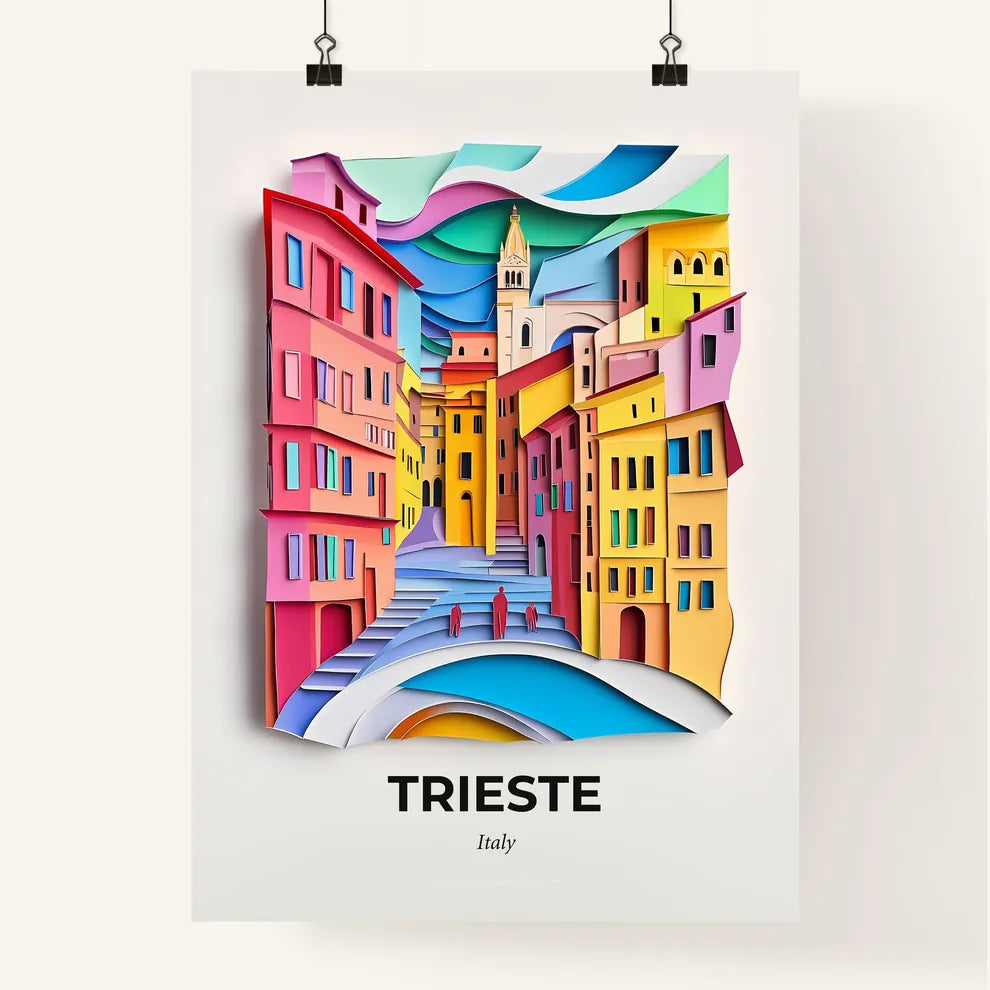 Vivid Trieste, Italy, Colorful Poster