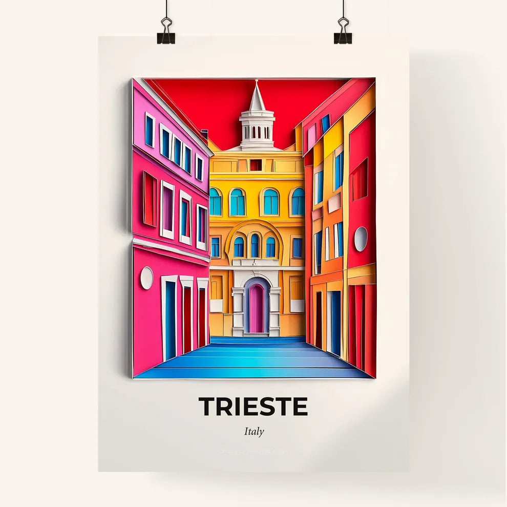 Vivid Trieste, Italy, Colorful Poster