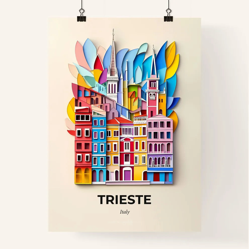 Vivid Trieste, Italy, Colorful Poster