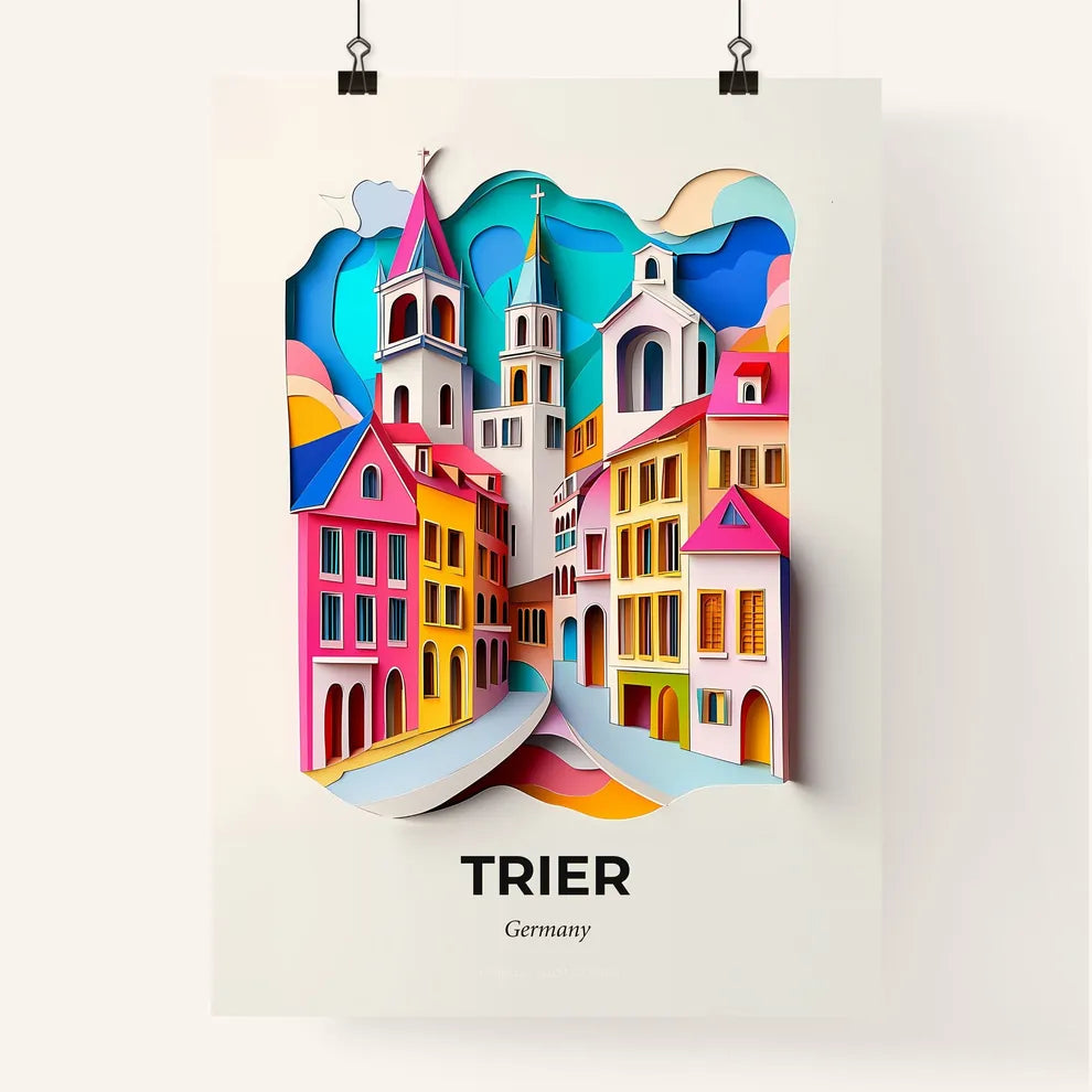 Vivid Trier, Germany, Colorful Poster