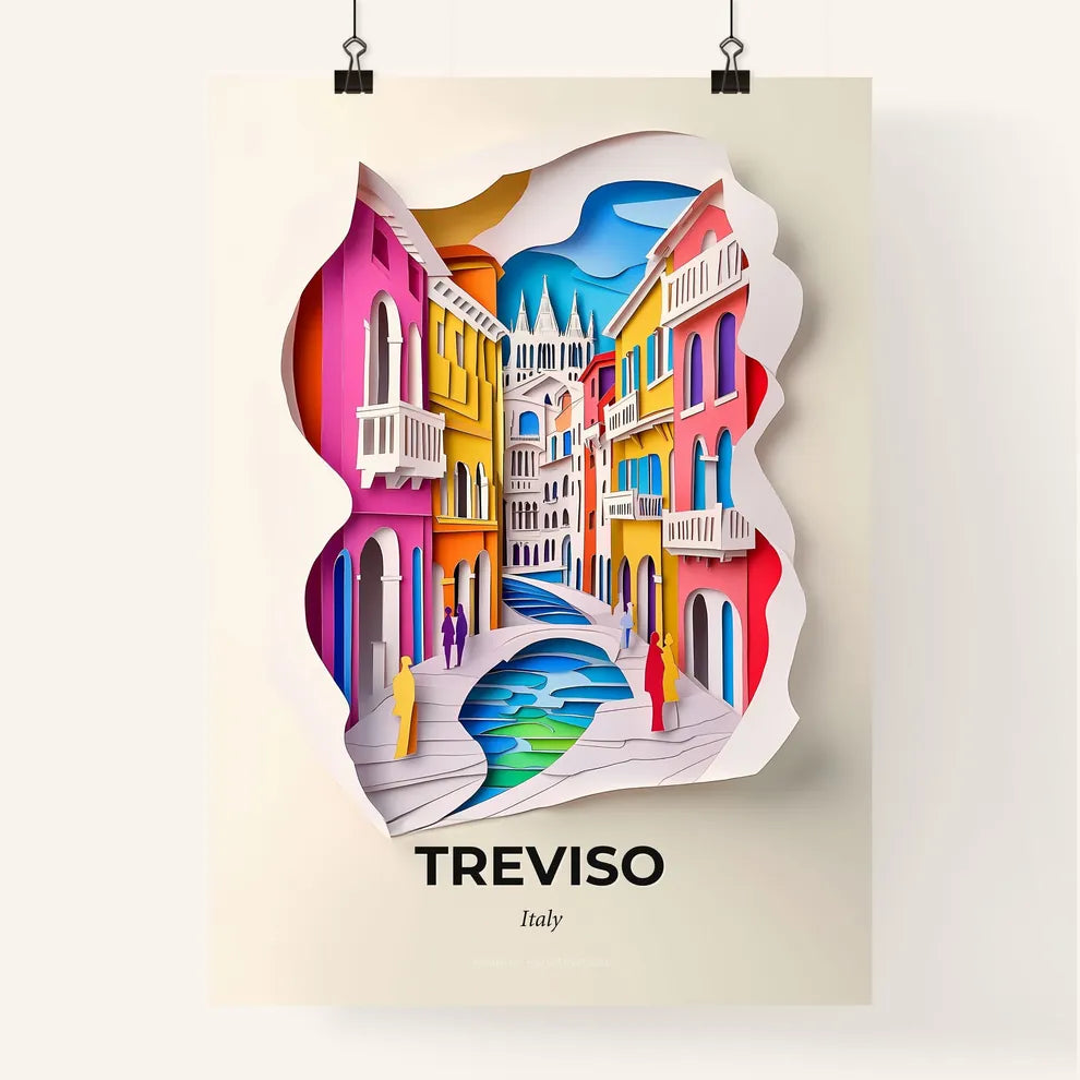 Vivid Treviso, Italy, Colorful Poster