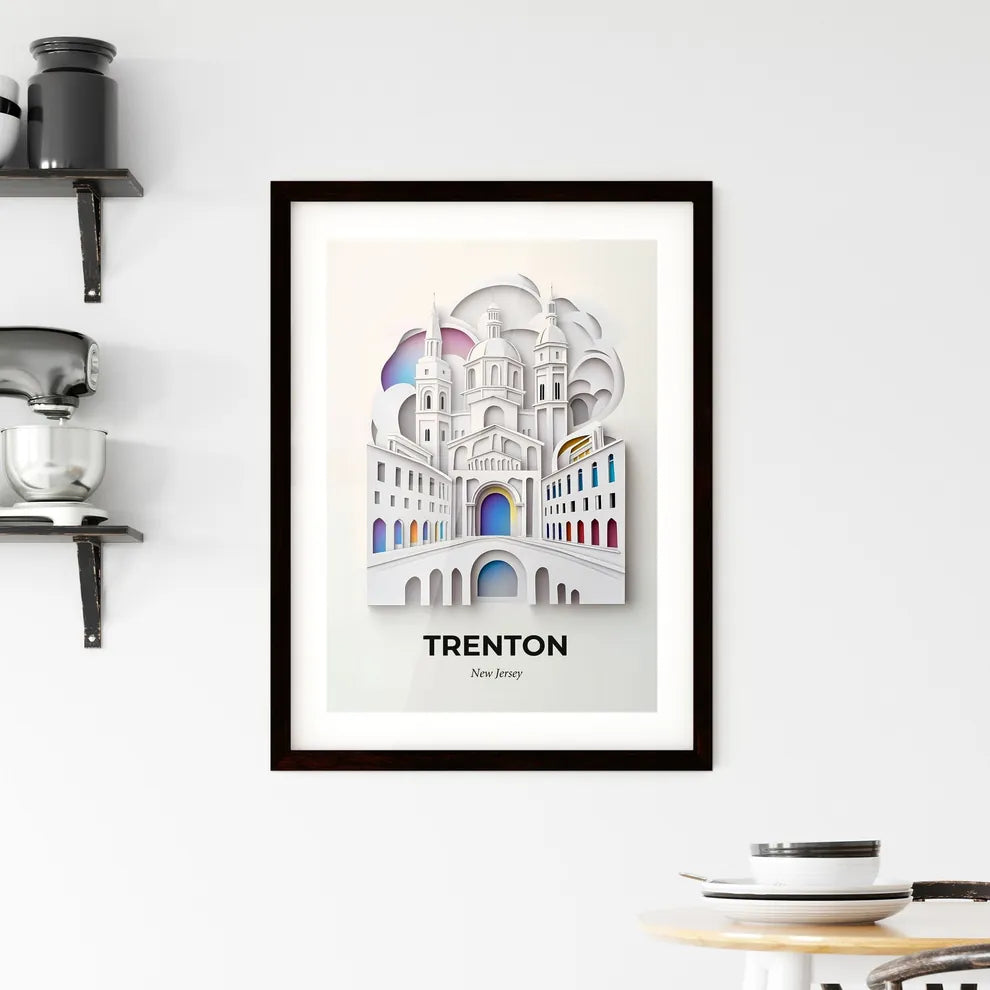 Vivid Trenton, New Jersey, Framed Wall Art