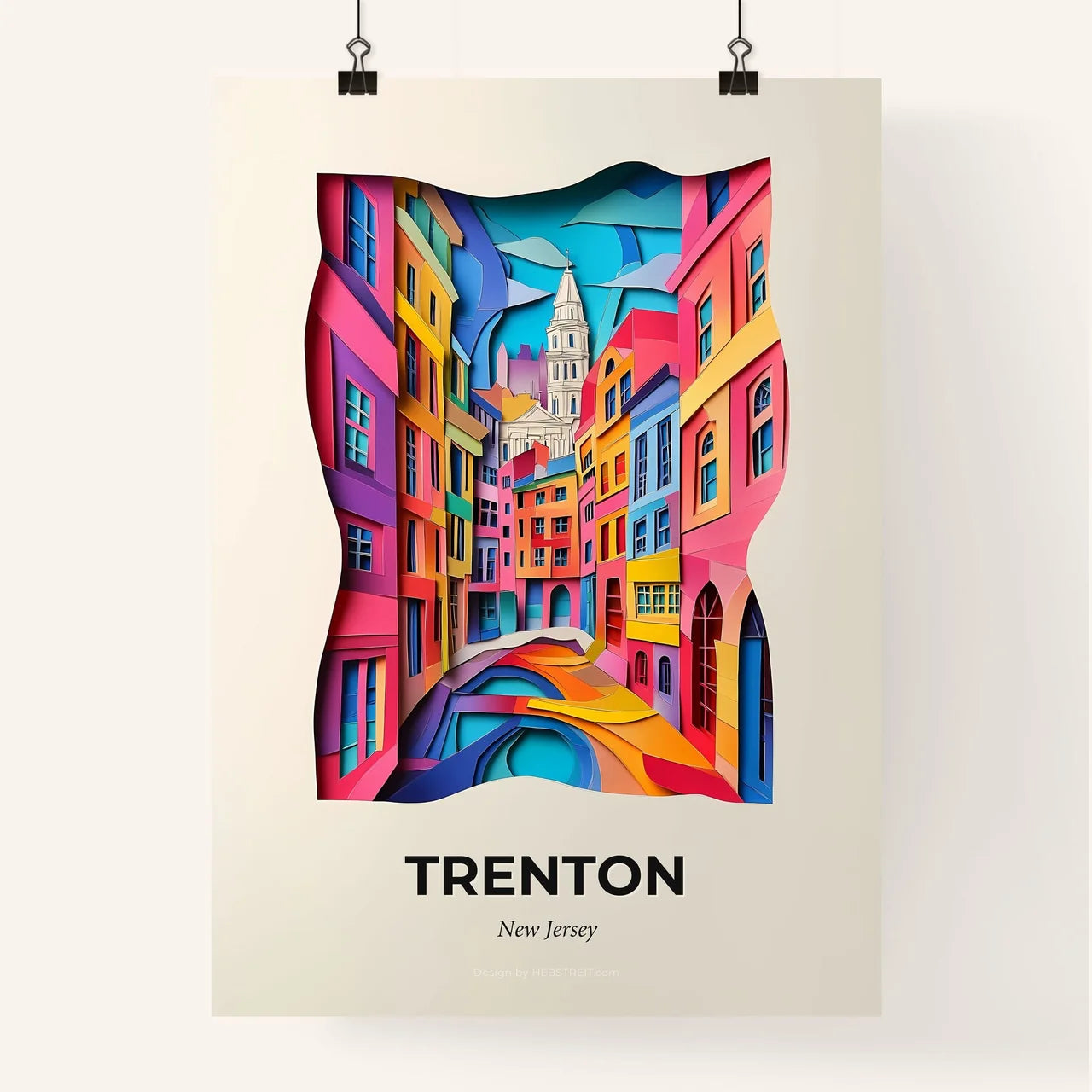 Vivid Trenton, New Jersey, Colorful Poster