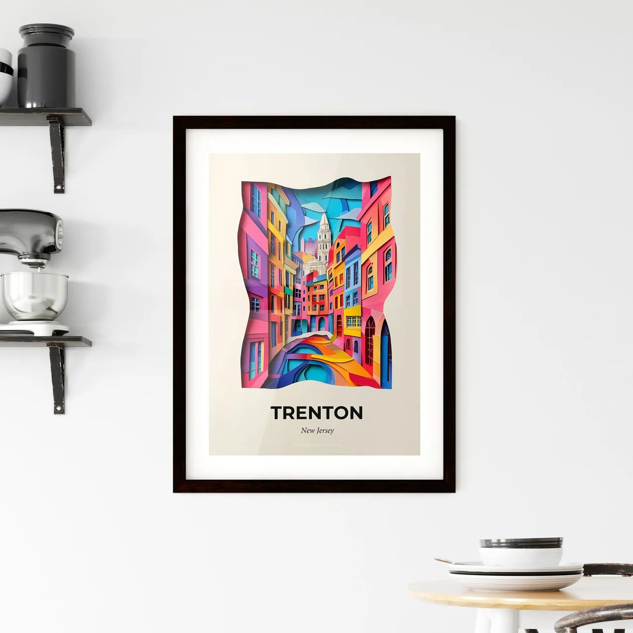 Vivid Trenton, New Jersey, Framed Wall Art