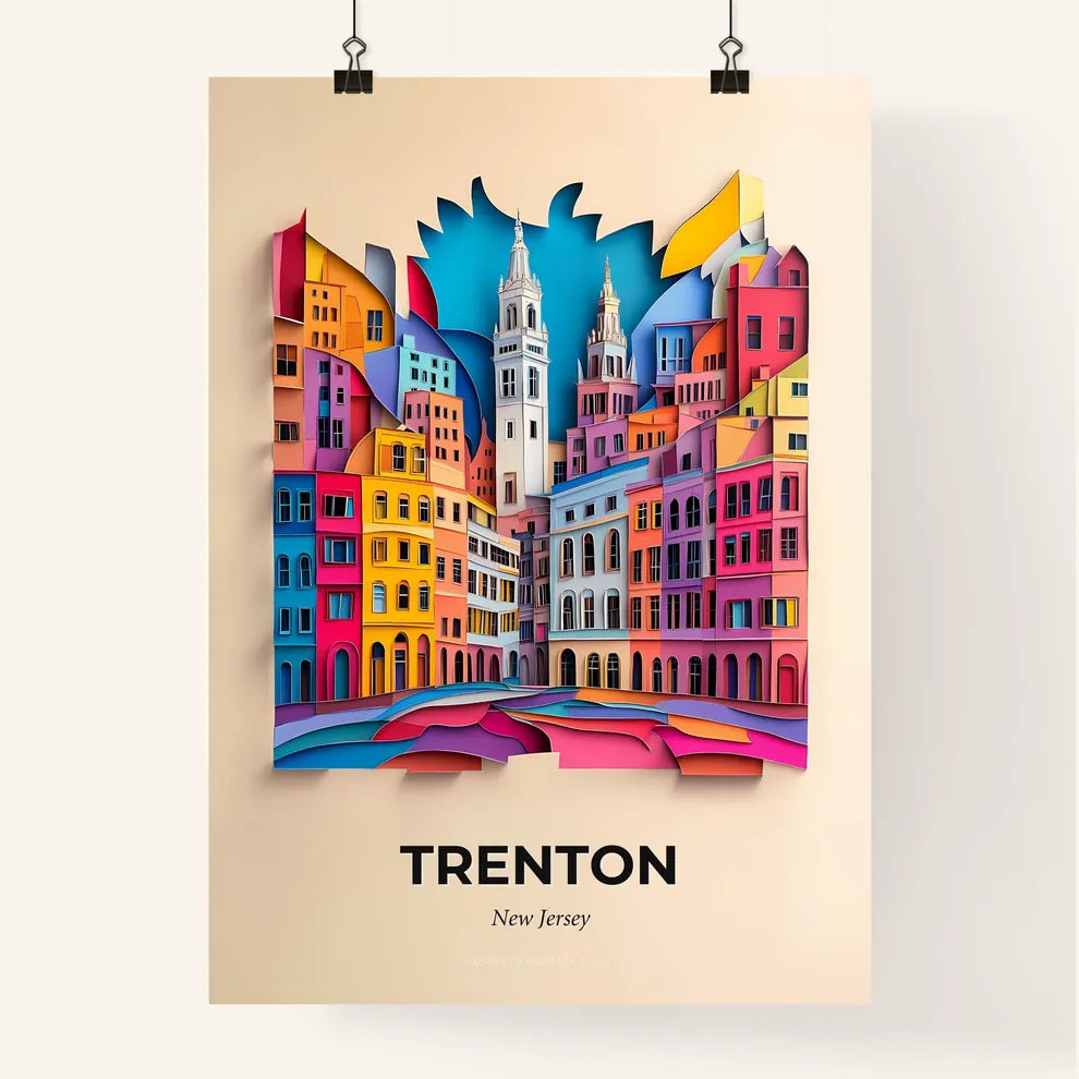 Vivid Trenton, New Jersey, Colorful Poster