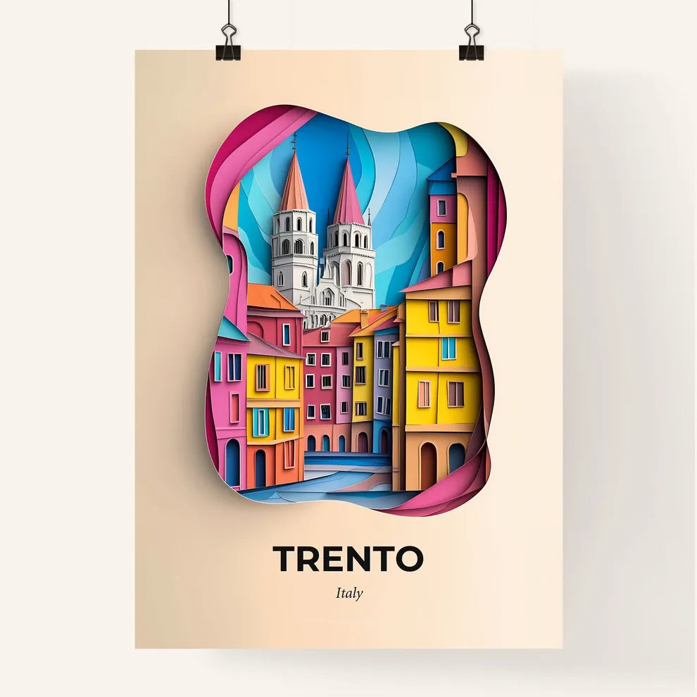 Vivid Trento, Italy, Colorful Poster