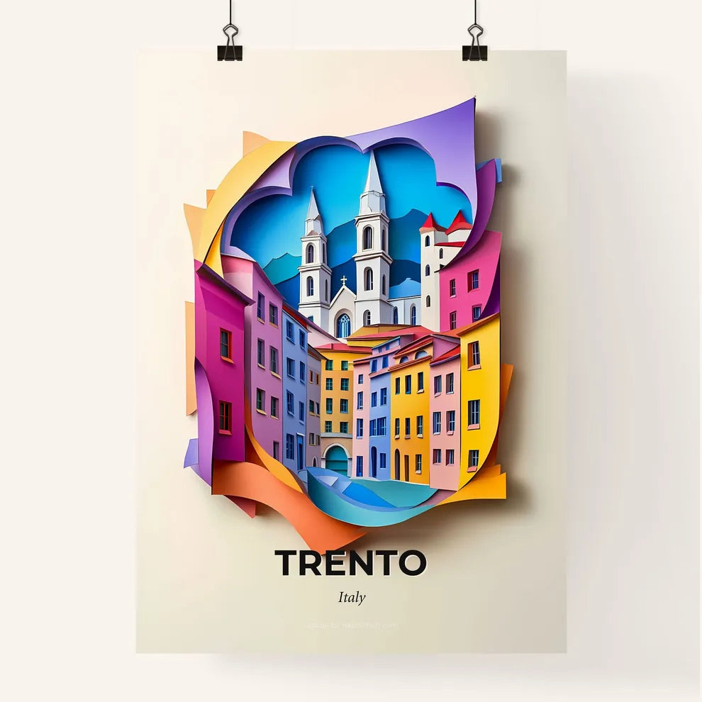 Vivid Trento, Italy, Colorful Poster