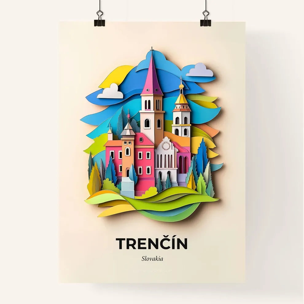 Vivid Trenčín, Slovakia, Colorful Poster