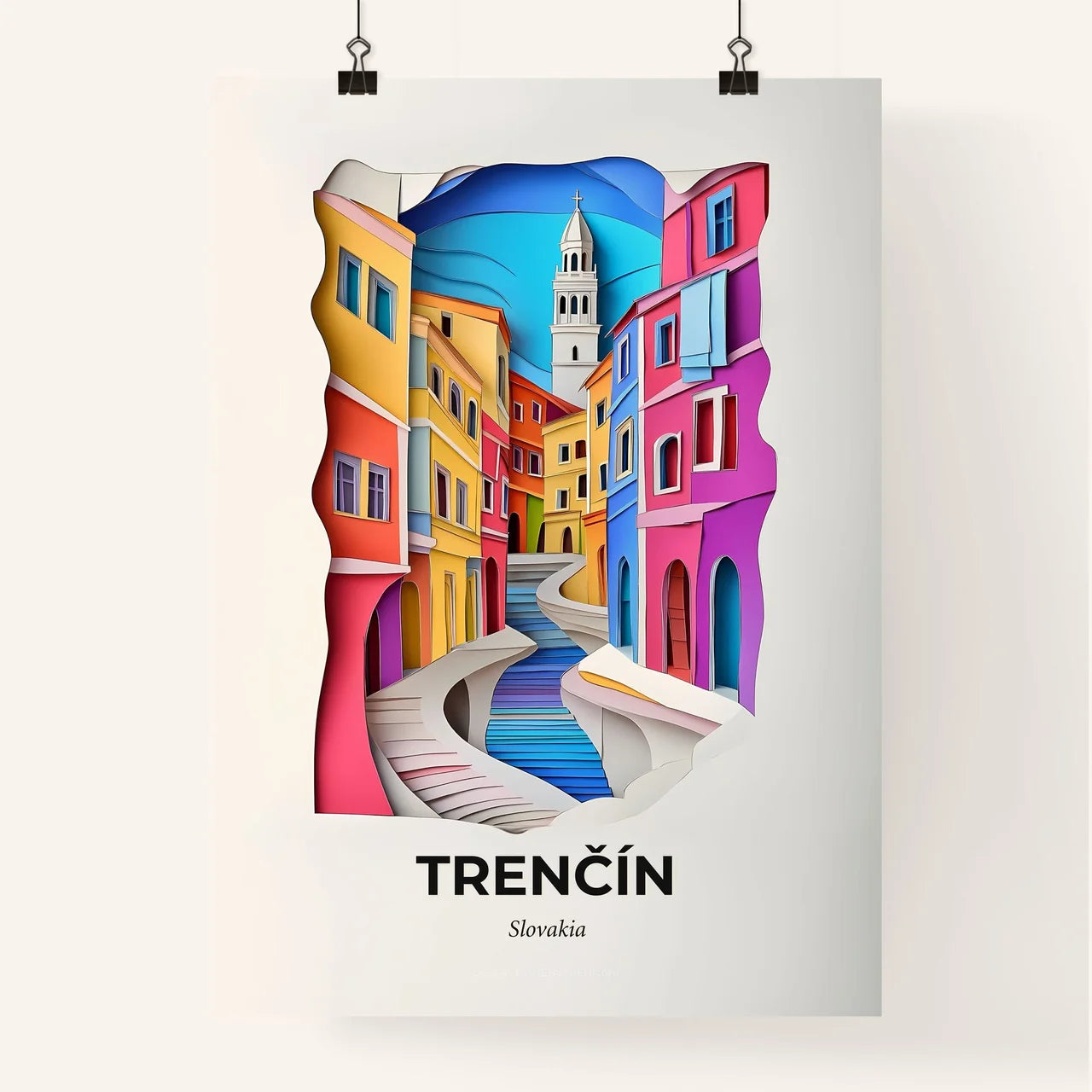 Vivid Trenčín, Slovakia, Colorful Poster