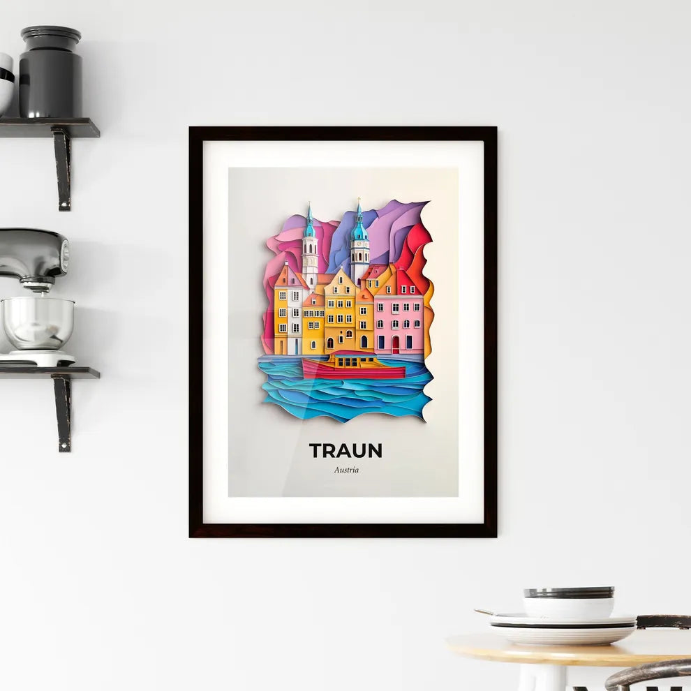 Vivid Traun, Austria, Framed Wall Art