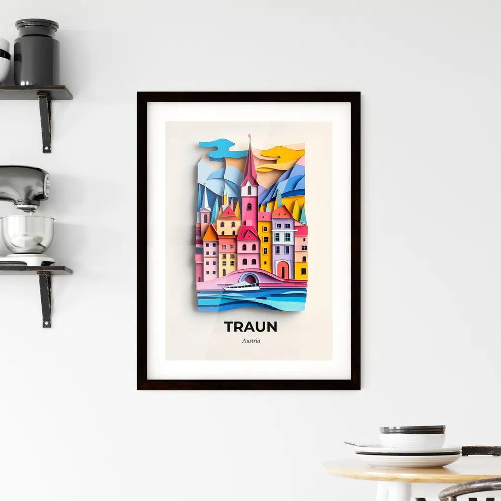 Vivid Traun, Austria, Framed Wall Art