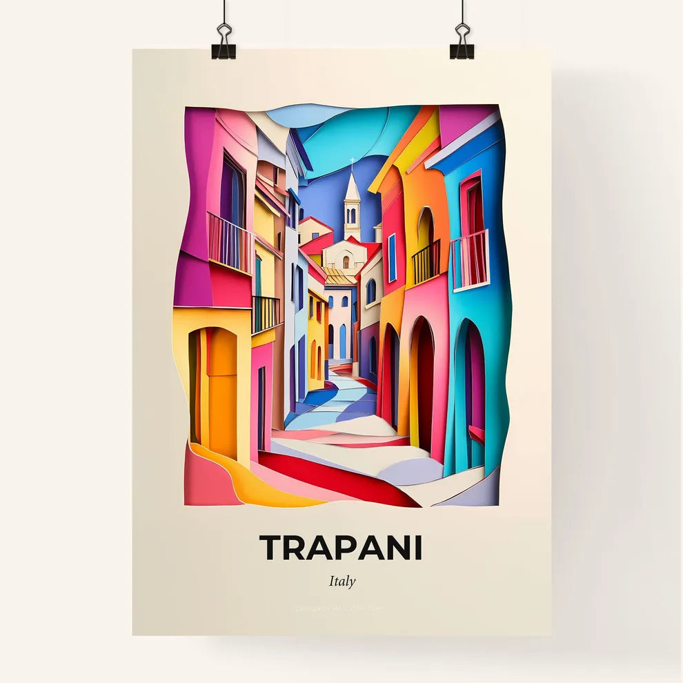 Vivid Trapani, Italy, Colorful Poster