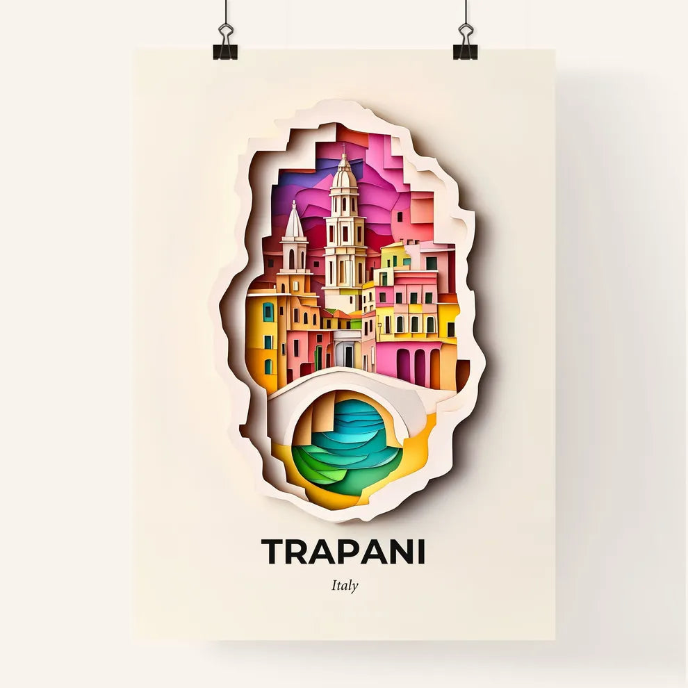 Vivid Trapani, Italy, Colorful Poster