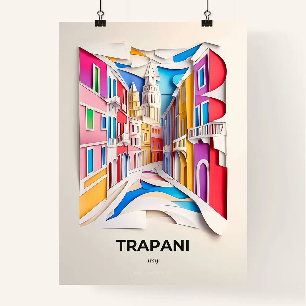 Vivid Trapani, Italy, Colorful Poster