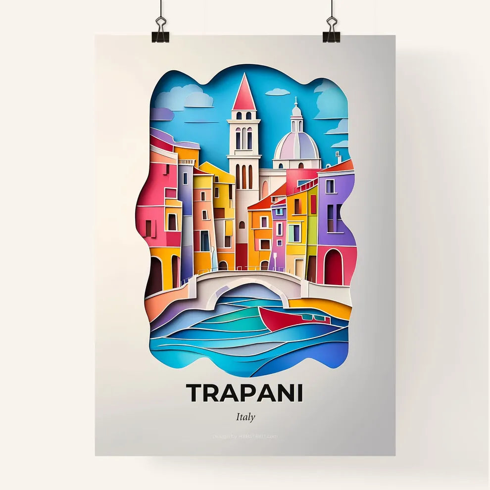 Vivid Trapani, Italy, Colorful Poster