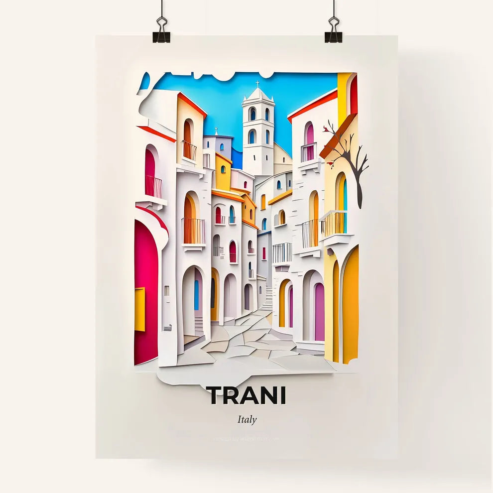 Vivid Trani, Italy, Colorful Poster