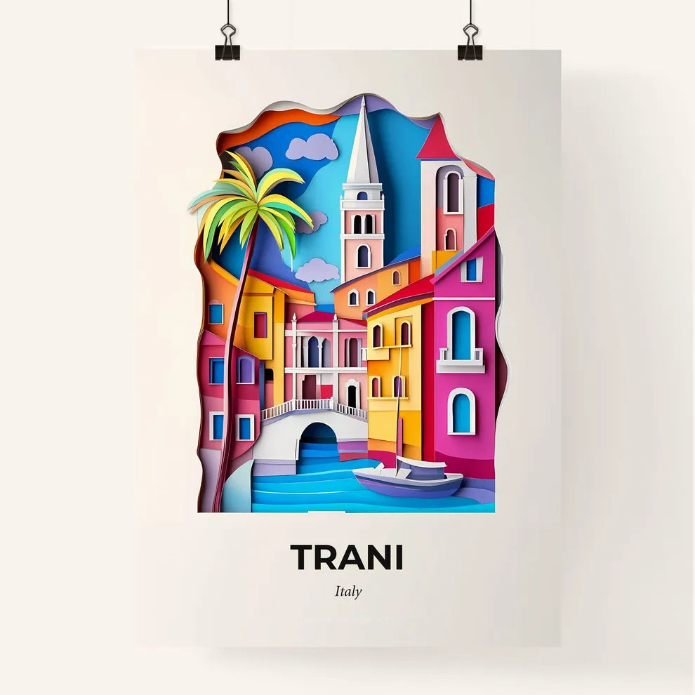 Vivid Trani, Italy, Colorful Poster