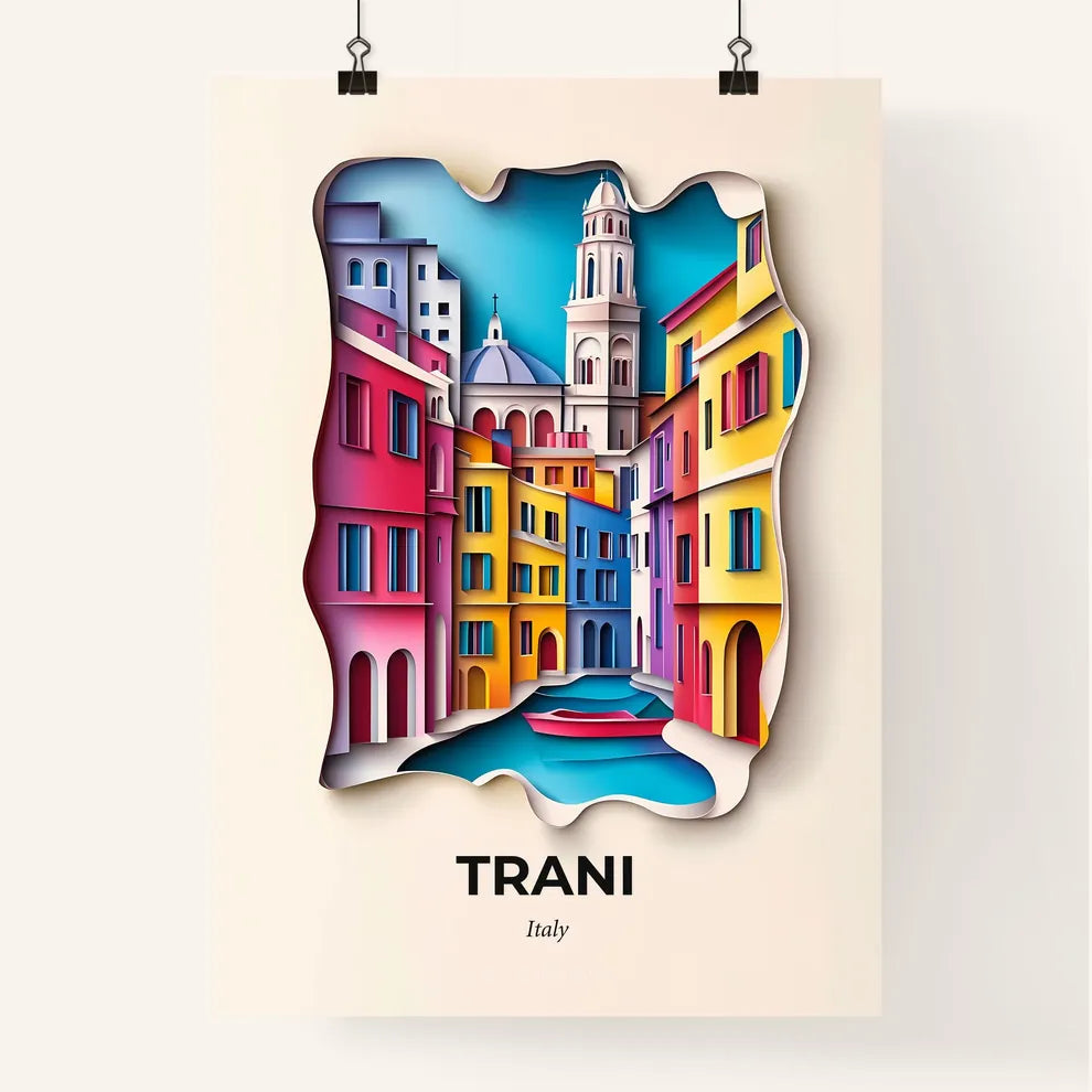 Vivid Trani, Italy, Colorful Poster