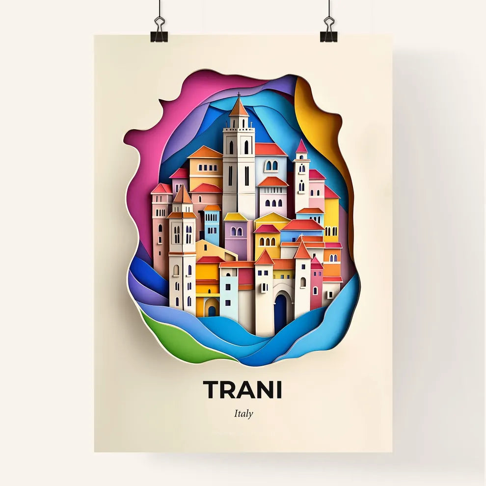Vivid Trani, Italy, Colorful Poster